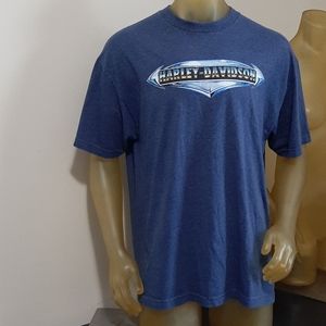 Mens Harley Davidson  short sleeve blue shirt